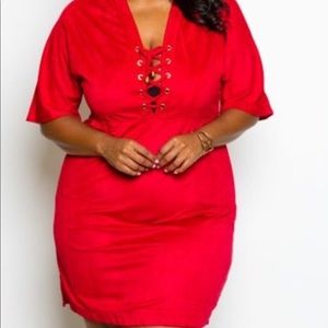 Plus Size Suede BodyCon Dress